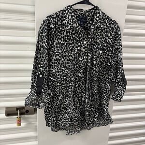 Westbound Black and White 3/4 Sleeve Blouse